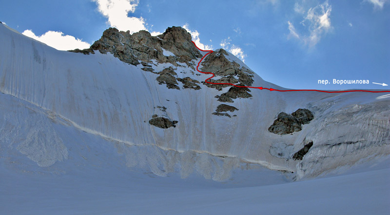 Фото 030. Маршрут попытки восхождения на вершину Караугом