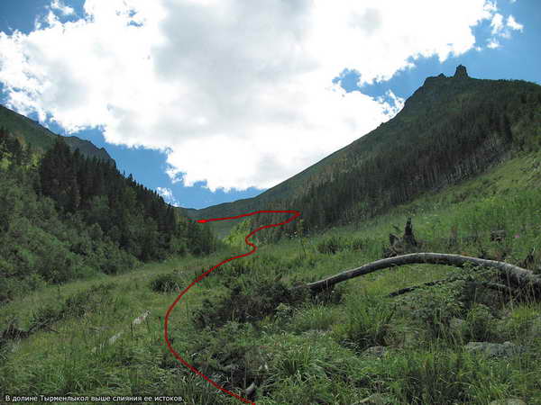 Фото 002. Ущелье Тырменлыкол выше впадения в него левого притока (с места обеда)